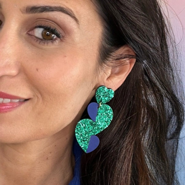 Boucles d'oreilles en cuir Pop Love Glitter