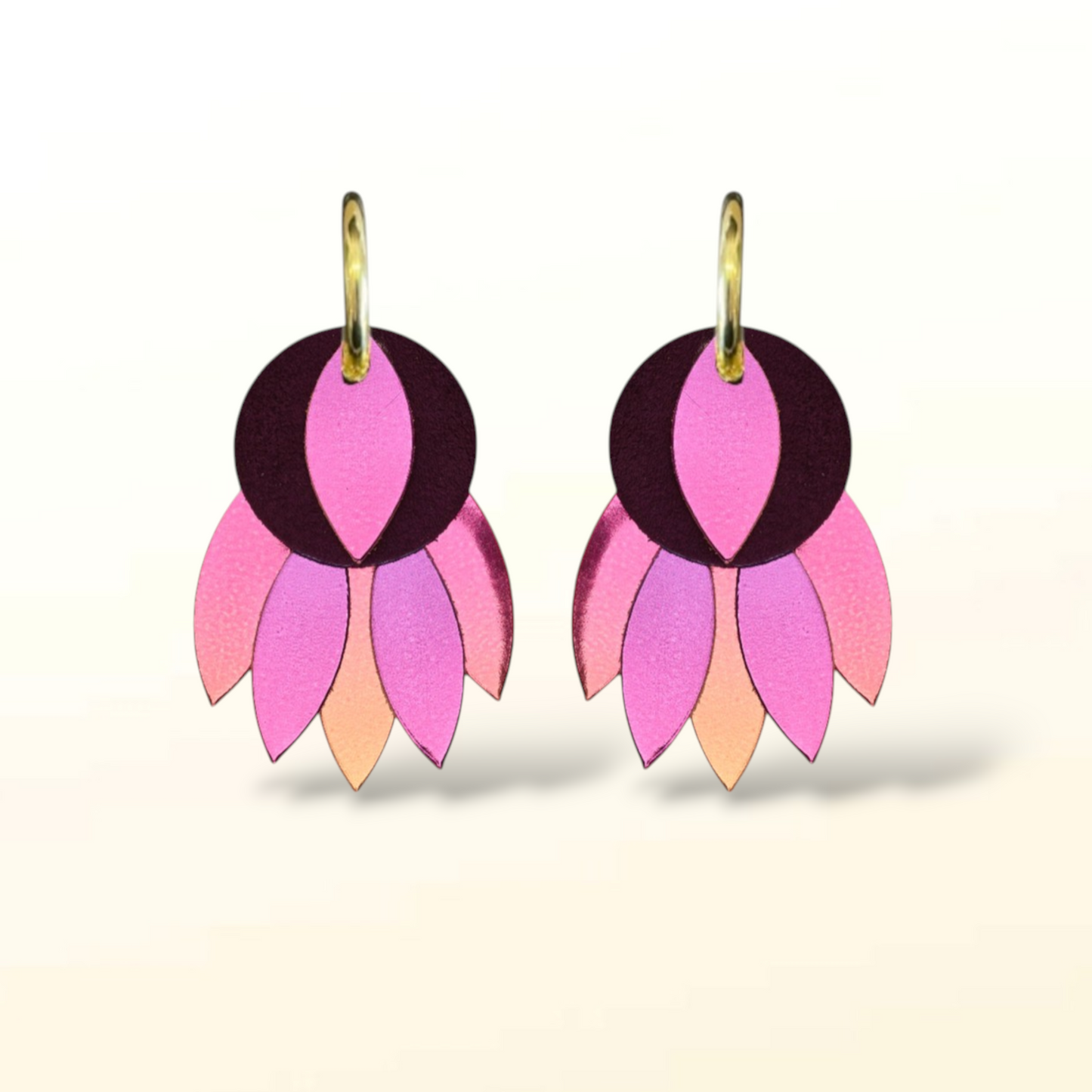 Boucles d'oreilles en cuir Maya (Créoles)