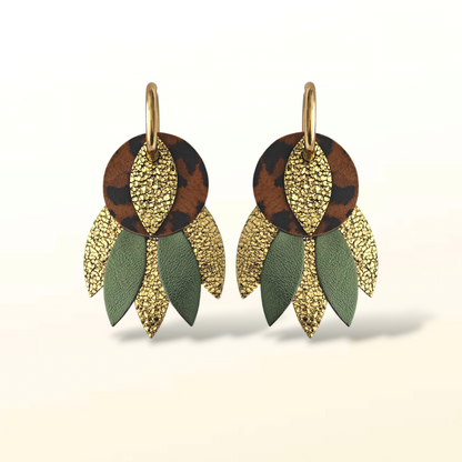 Boucles d'oreilles en cuir Maya (Créoles)
