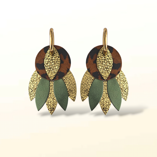Boucles d'oreilles en cuir Maya (Créoles)