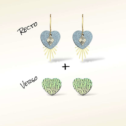 Boucles d'oreilles Valentine en cuir (Réversibles 2 en 1)