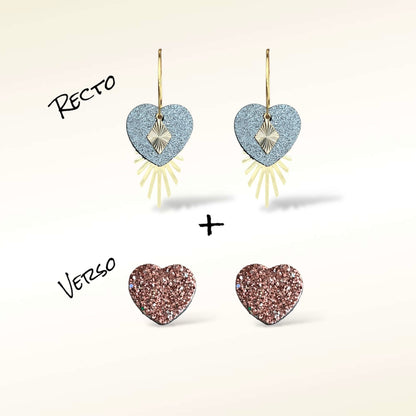 Boucles d'oreilles Valentine en cuir (Réversibles 2 en 1)