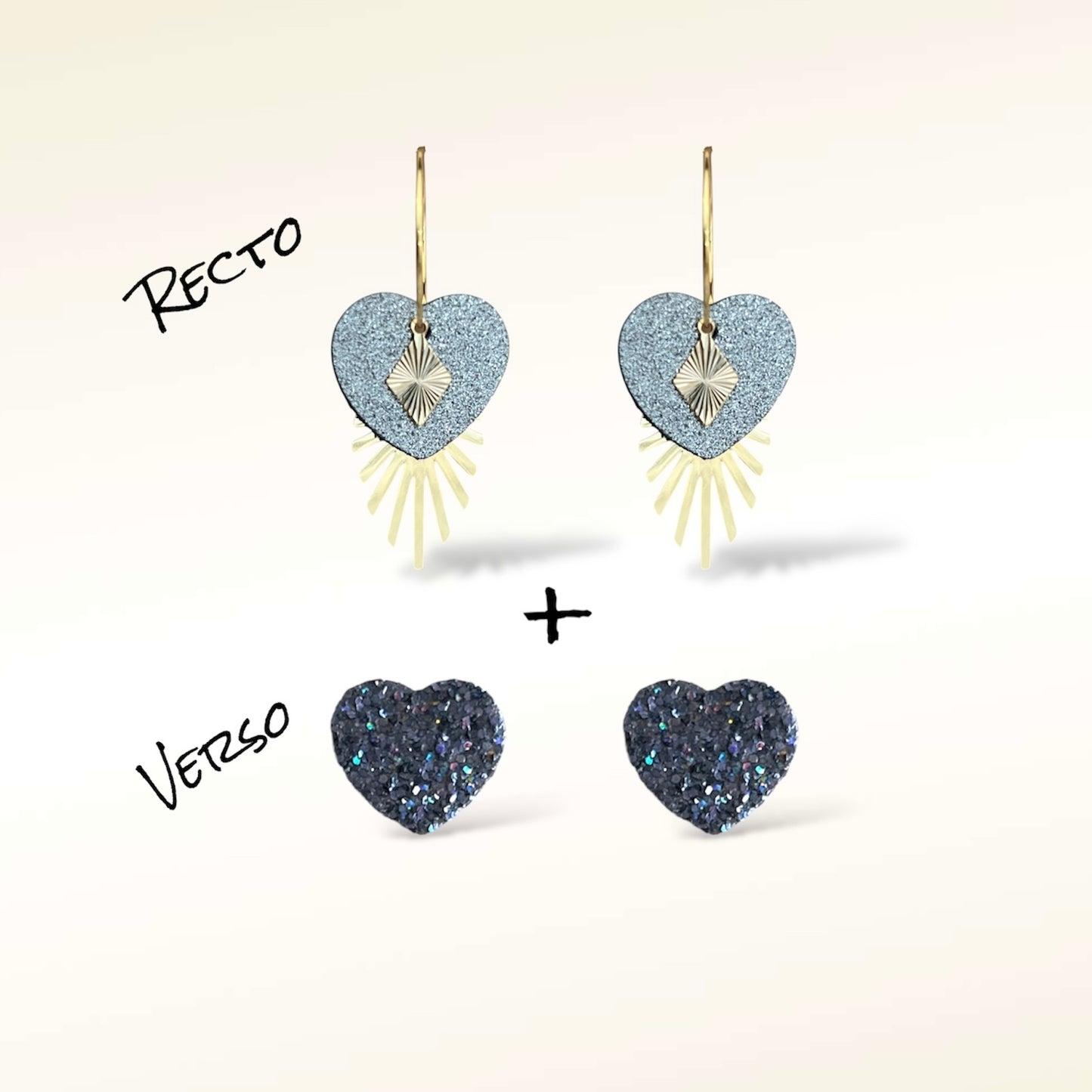 Boucles d'oreilles Valentine en cuir (Réversibles 2 en 1)