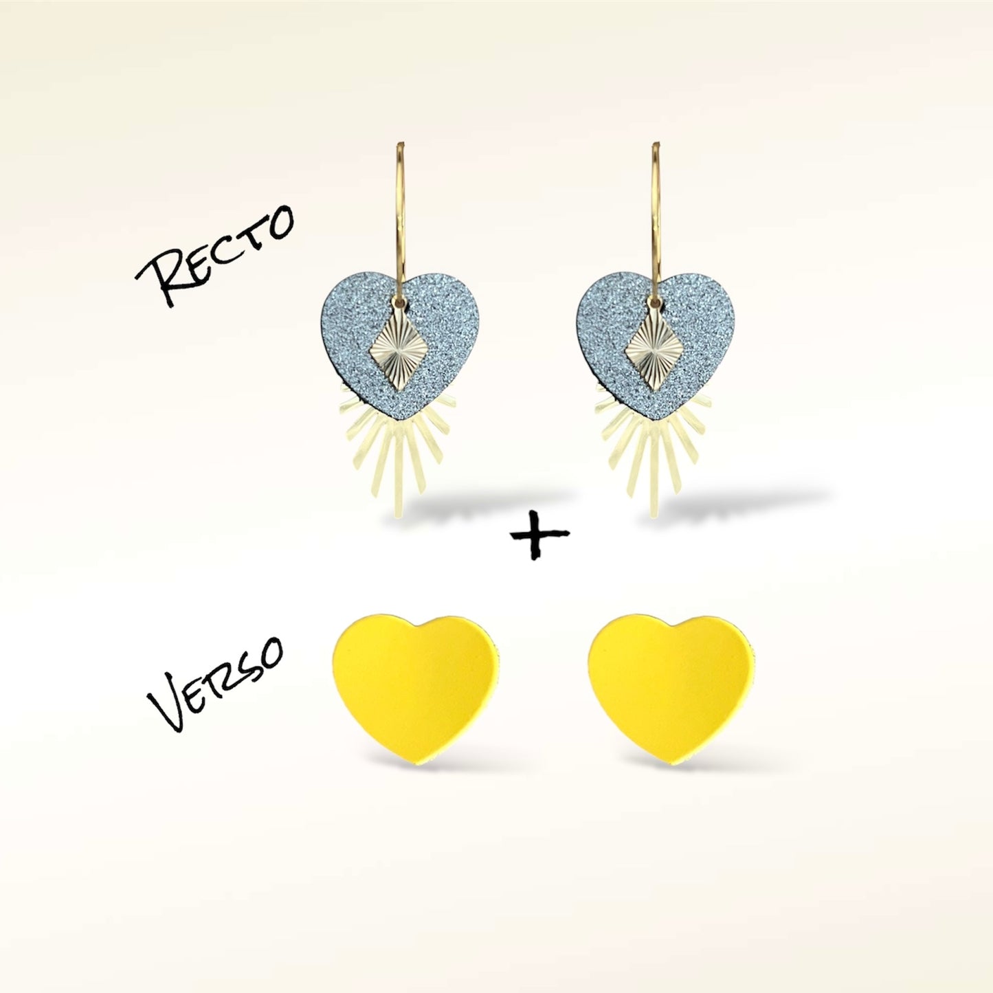 Boucles d'oreilles Valentine en cuir (Réversibles 2 en 1)