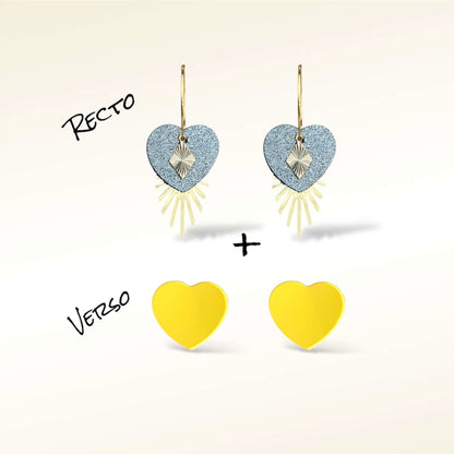 Boucles d'oreilles Valentine en cuir (Réversibles 2 en 1)