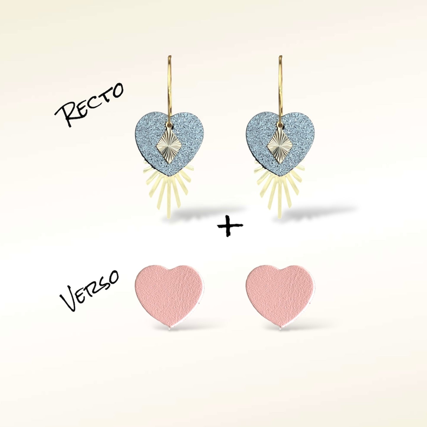 Boucles d'oreilles Valentine en cuir (Réversibles 2 en 1)