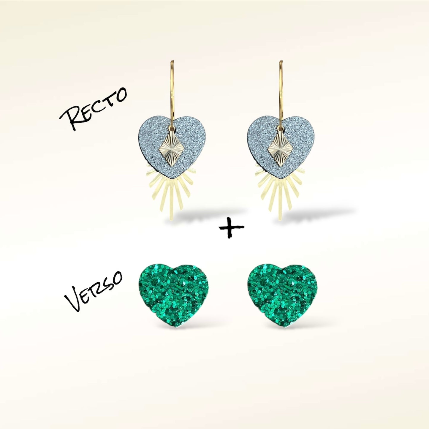 Boucles d'oreilles Valentine en cuir (Réversibles 2 en 1)