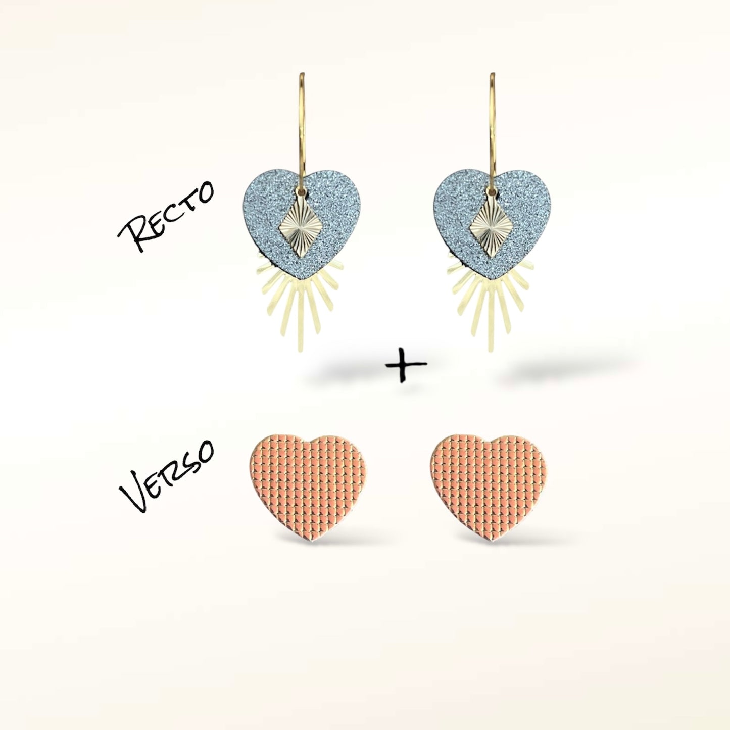 Boucles d'oreilles Valentine en cuir (Réversibles 2 en 1)