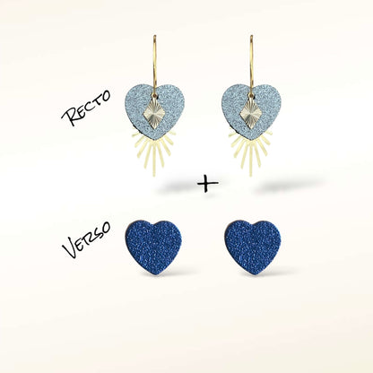 Boucles d'oreilles Valentine en cuir (Réversibles 2 en 1)