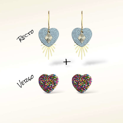 Boucles d'oreilles Valentine en cuir (Réversibles 2 en 1)