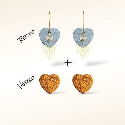 Boucles d'oreilles Valentine en cuir (Réversibles 2 en 1)