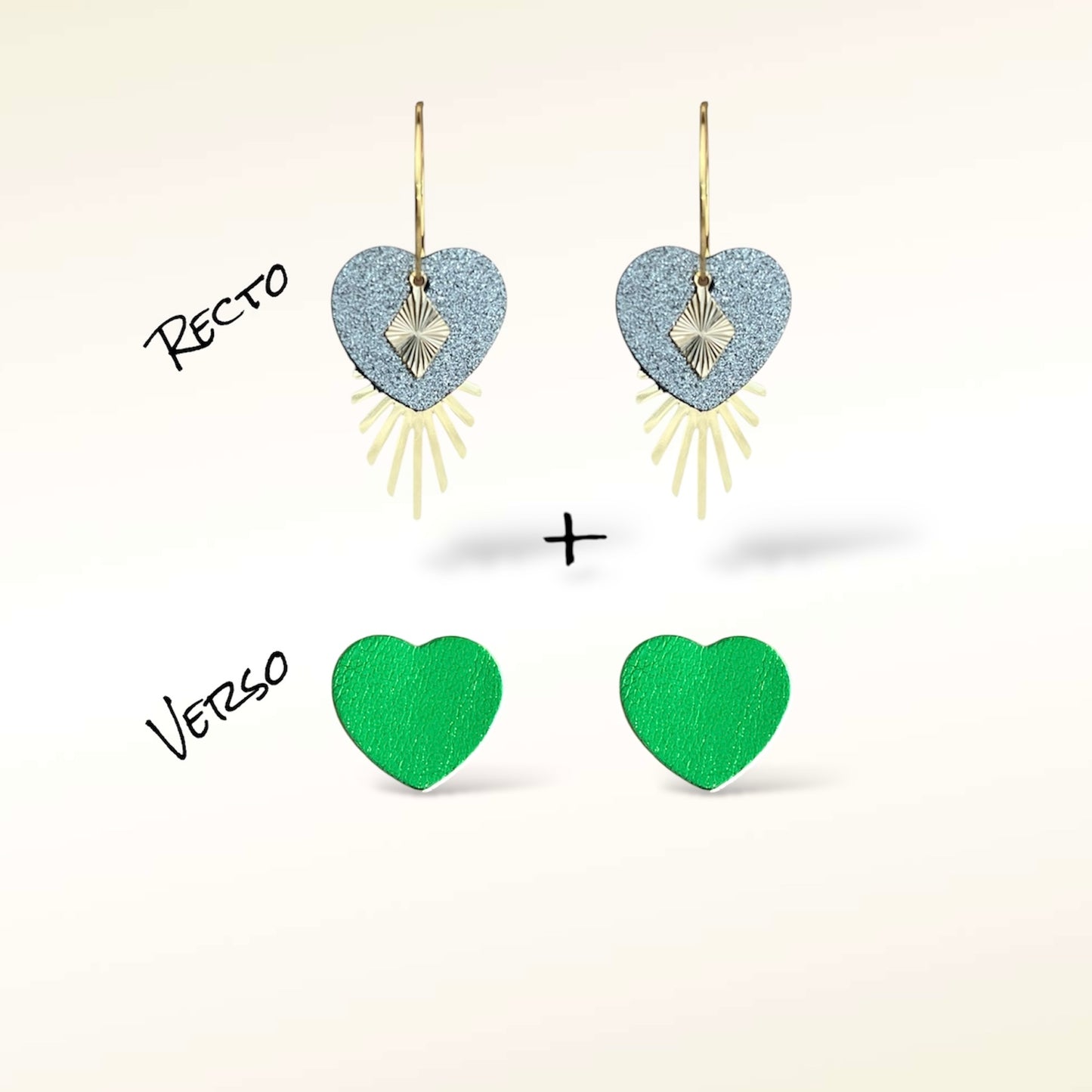 Boucles d'oreilles Valentine en cuir (Réversibles 2 en 1)