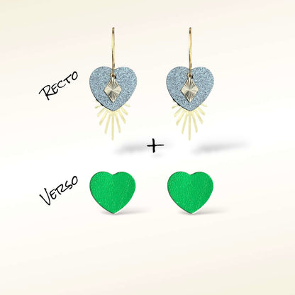 Boucles d'oreilles Valentine en cuir (Réversibles 2 en 1)