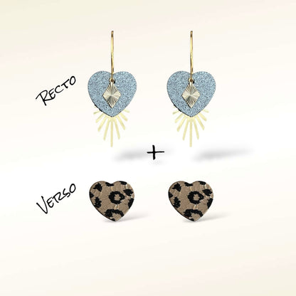 Boucles d'oreilles Valentine en cuir (Réversibles 2 en 1)