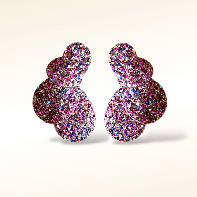 Boucles d'oreilles en cuir Dali Glitter