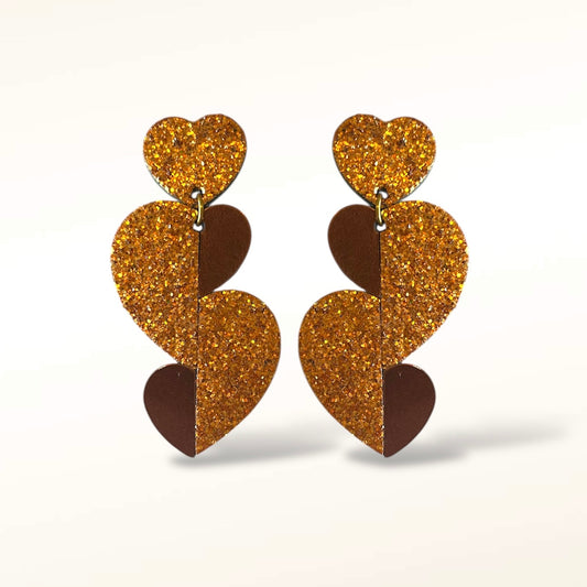 Boucles d'oreilles en cuir Pop Love Glitter