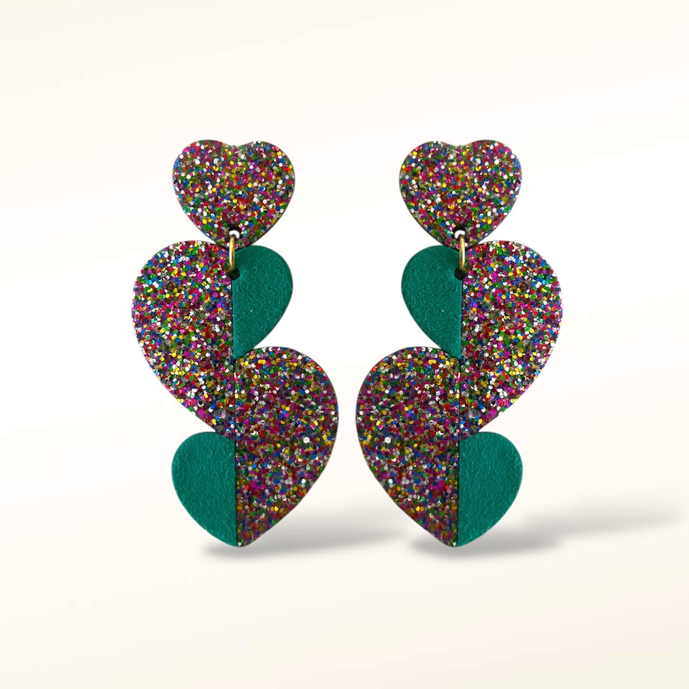 Boucles d'oreilles en cuir Pop Love Glitter