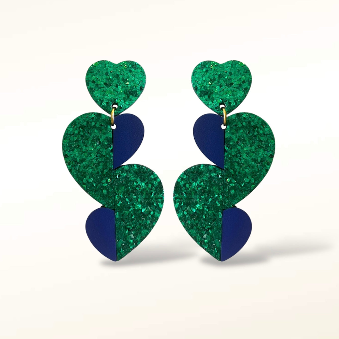 Boucles d'oreilles en cuir Pop Love Glitter