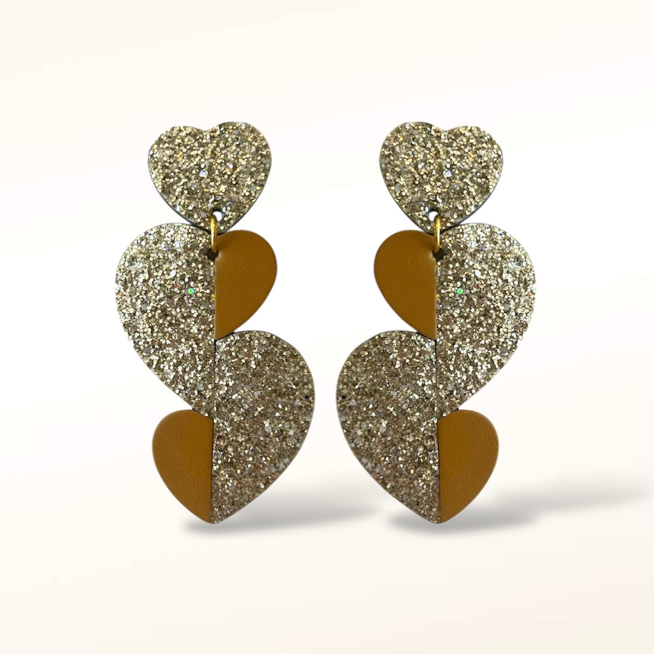 Boucles d'oreilles en cuir Pop Love Glitter