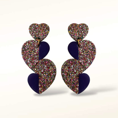 Boucles d'oreilles en cuir Pop Love Glitter