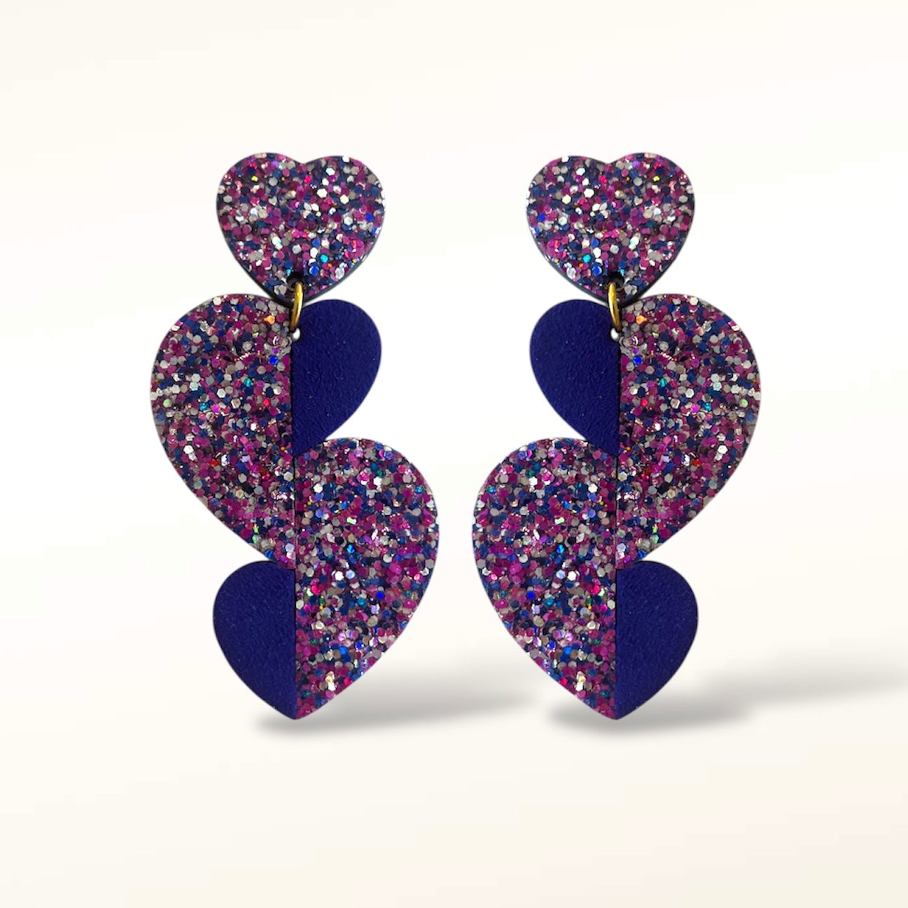 Boucles d'oreilles en cuir Pop Love Glitter