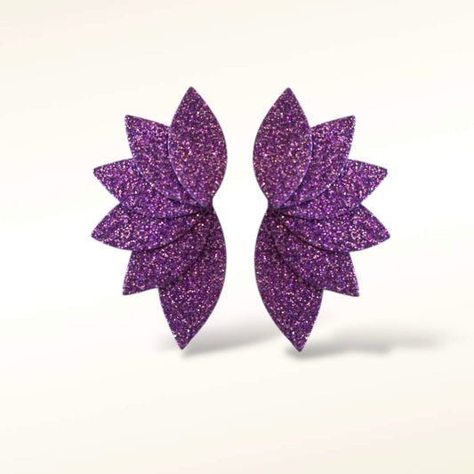 Boucles d'oreilles en cuir Gabrielle XL Glitter