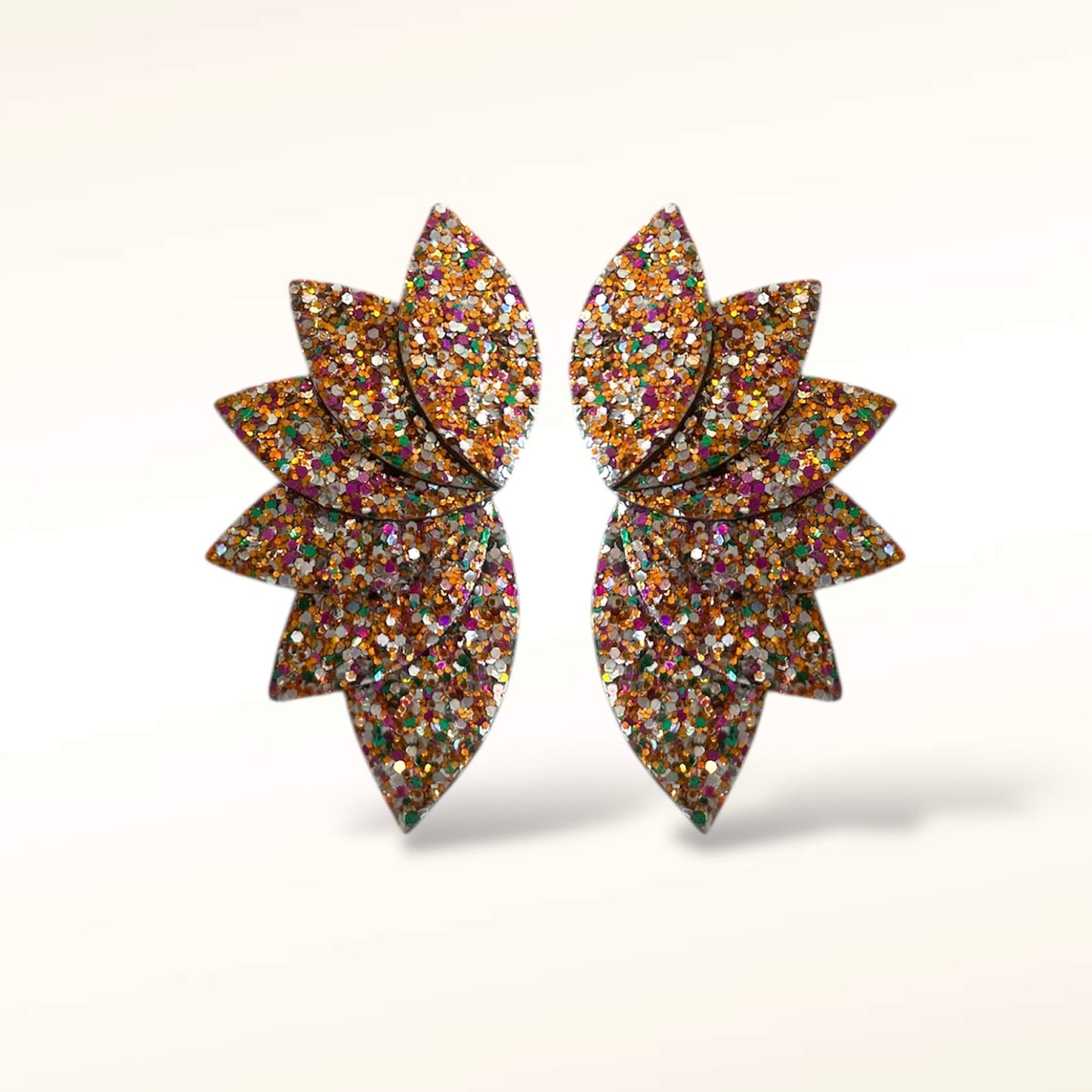 Boucles d'oreilles en cuir Gabrielle XL Glitter