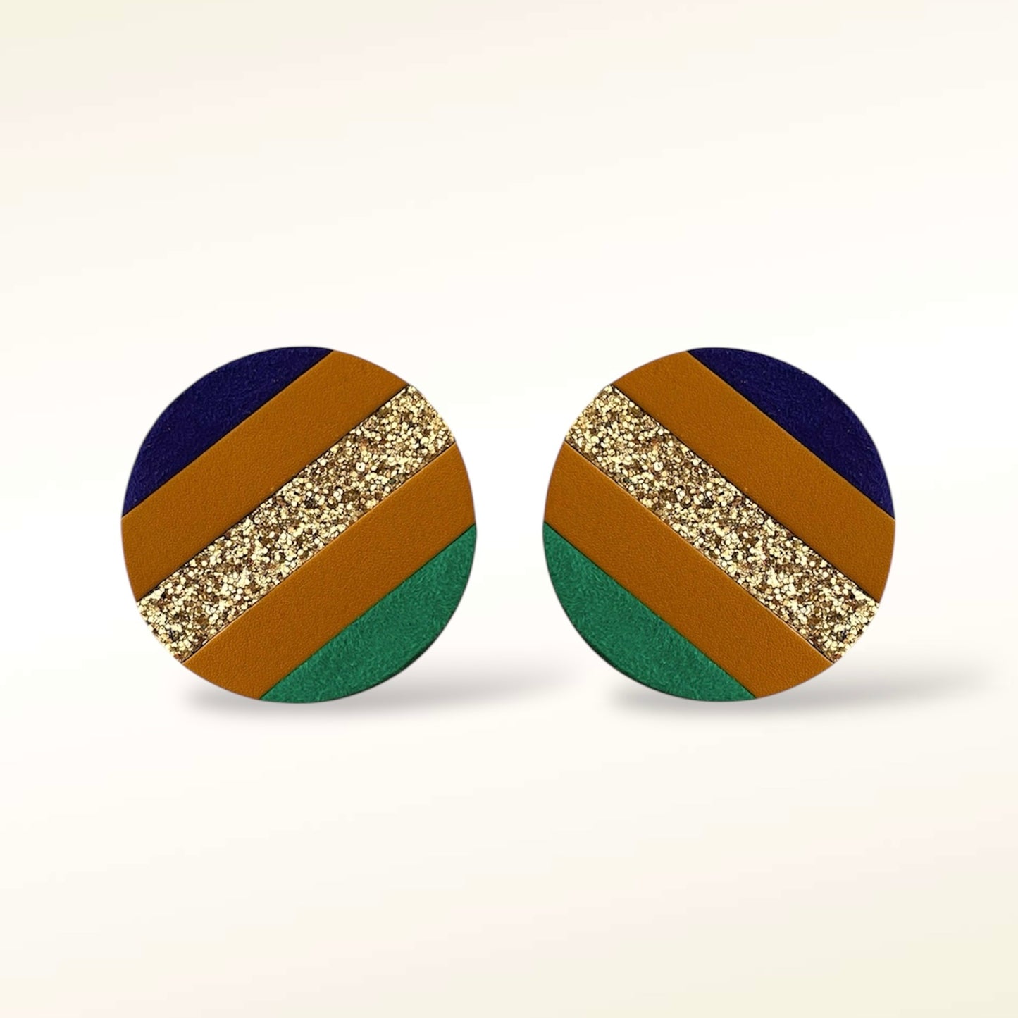 Boucles d'oreilles en cuir Rainbow Glitter