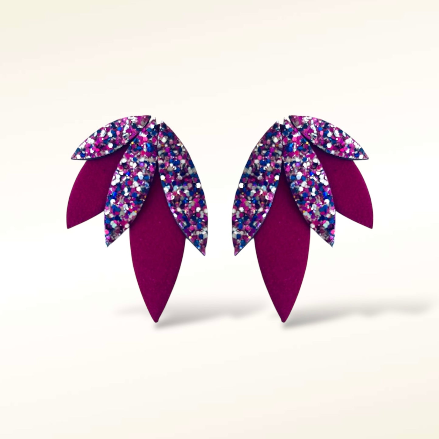 Boucles d'oreilles en cuir Rio Glitter