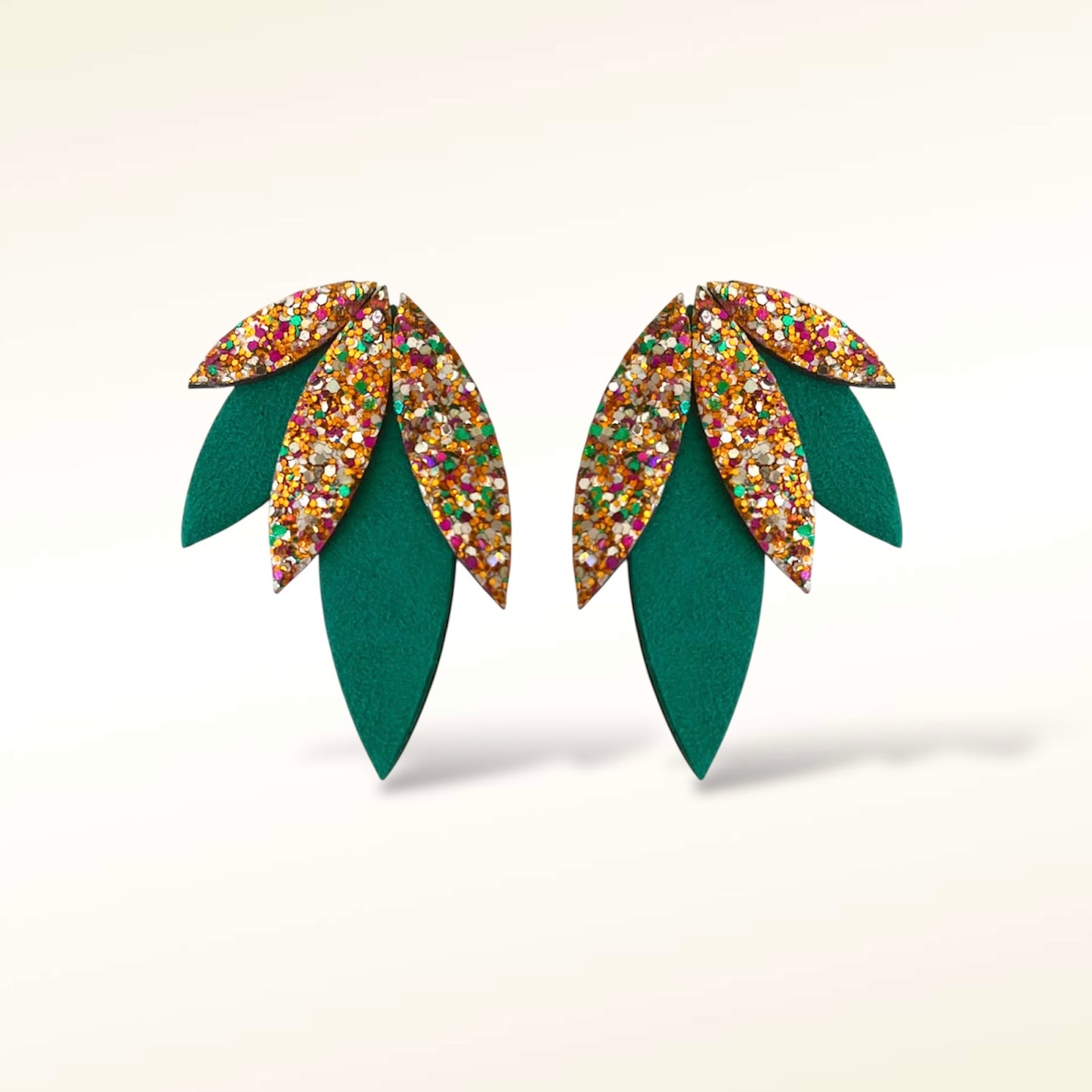 Boucles d'oreilles en cuir Rio Glitter
