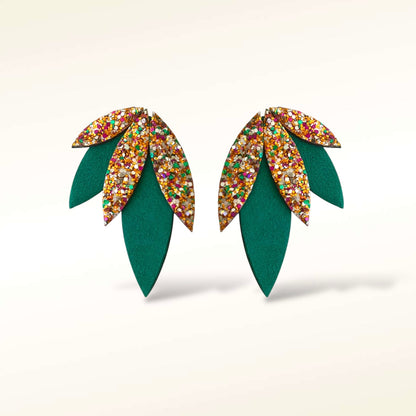 Boucles d'oreilles en cuir Rio Glitter