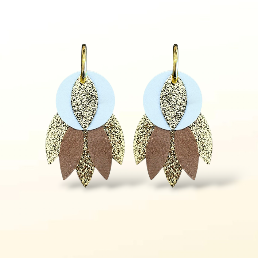 Boucles d'oreilles en cuir Maya (Créoles)