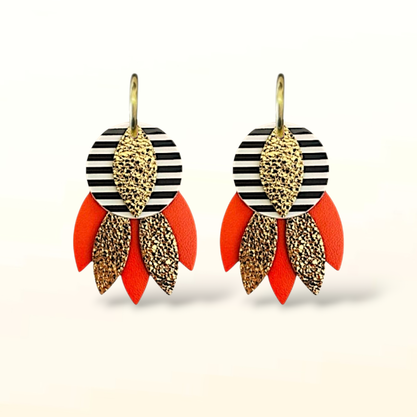 Boucles d'oreilles en cuir Maya (Créoles)