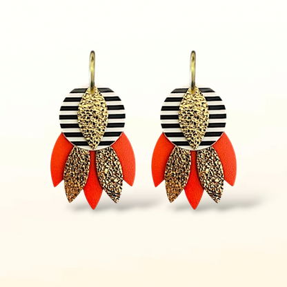 Boucles d'oreilles en cuir Maya (Créoles)