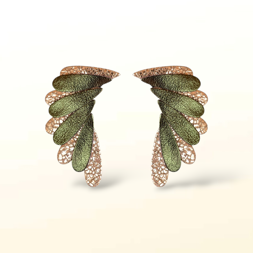 Boucles d'oreilles en cuir Aqua