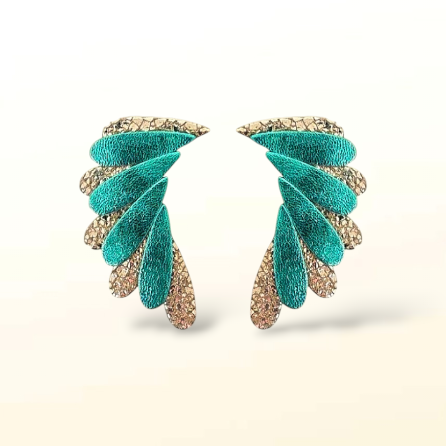 Boucles d'oreilles en cuir Aqua