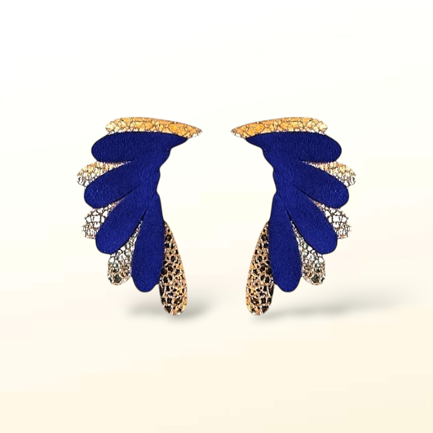 Boucles d'oreilles en cuir Aqua