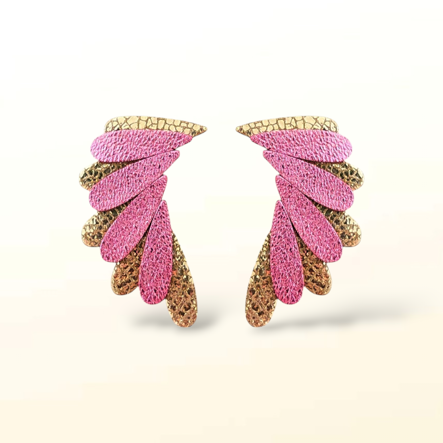 Boucles d'oreilles en cuir Aqua