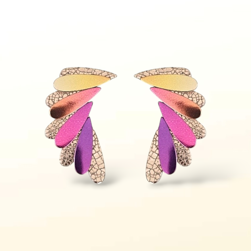 Boucles d'oreilles en cuir Aqua