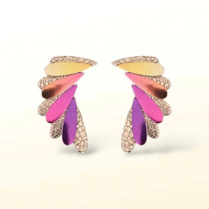 Boucles d'oreilles en cuir Aqua