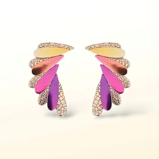 Boucles d'oreilles en cuir Aqua