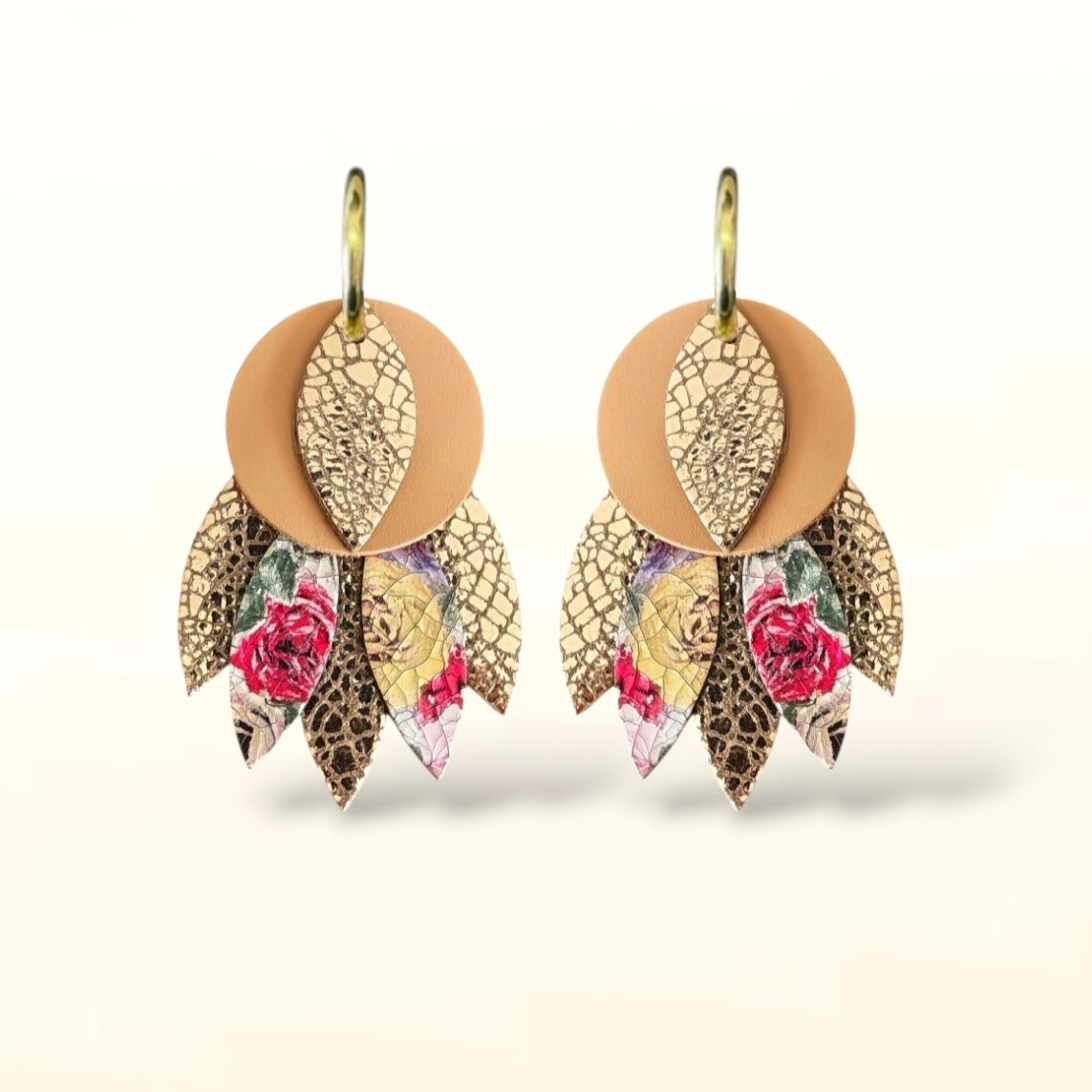 Boucles d'oreilles en cuir Maya (Créoles)