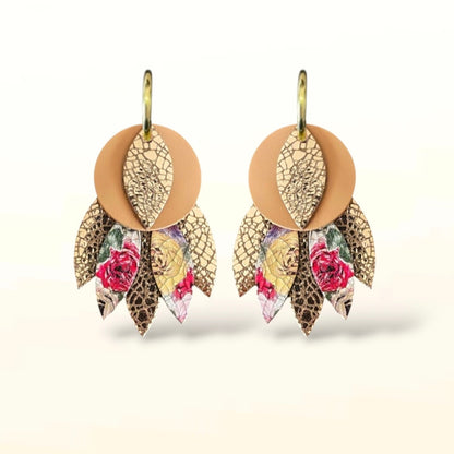 Boucles d'oreilles en cuir Maya (Créoles)