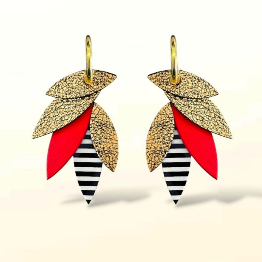 Boucles d'oreilles en cuir Sunrise (Créoles)