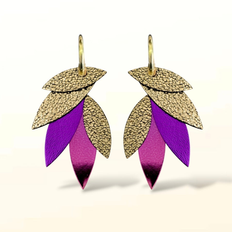 Boucles d'oreilles en cuir Sunrise (Créoles)