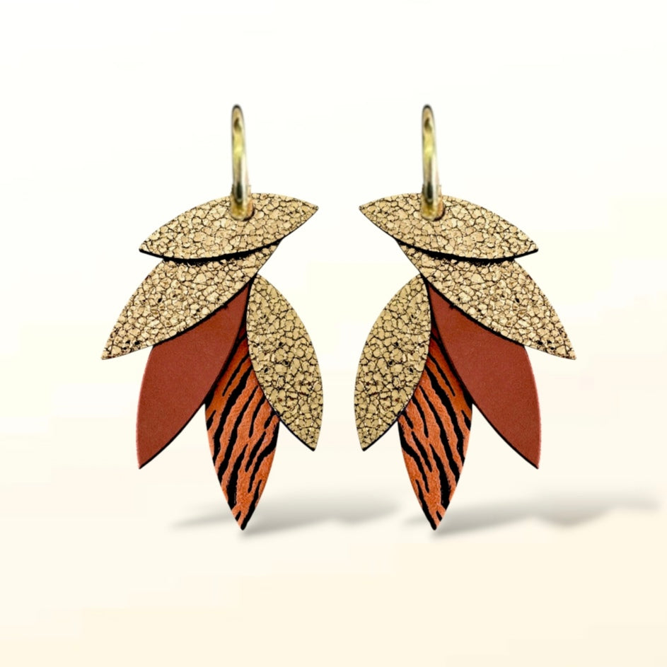 Boucles d'oreilles en cuir Sunrise (Créoles)
