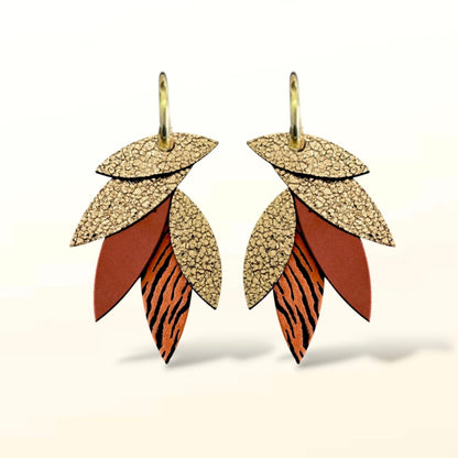Boucles d'oreilles en cuir Sunrise (Créoles)