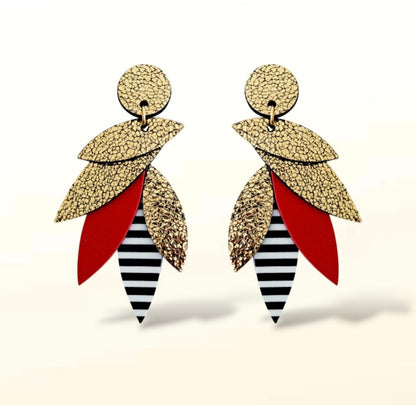 Boucles d'oreilles en cuir Sunrise (Attaches)