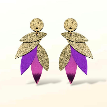Boucles d'oreilles en cuir Sunrise (Attaches)