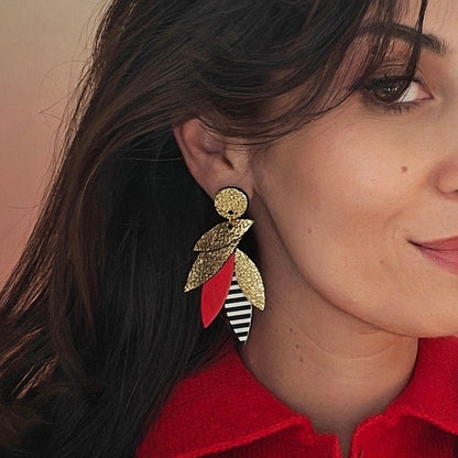 Boucles d'oreilles en cuir Sunrise (Attaches)